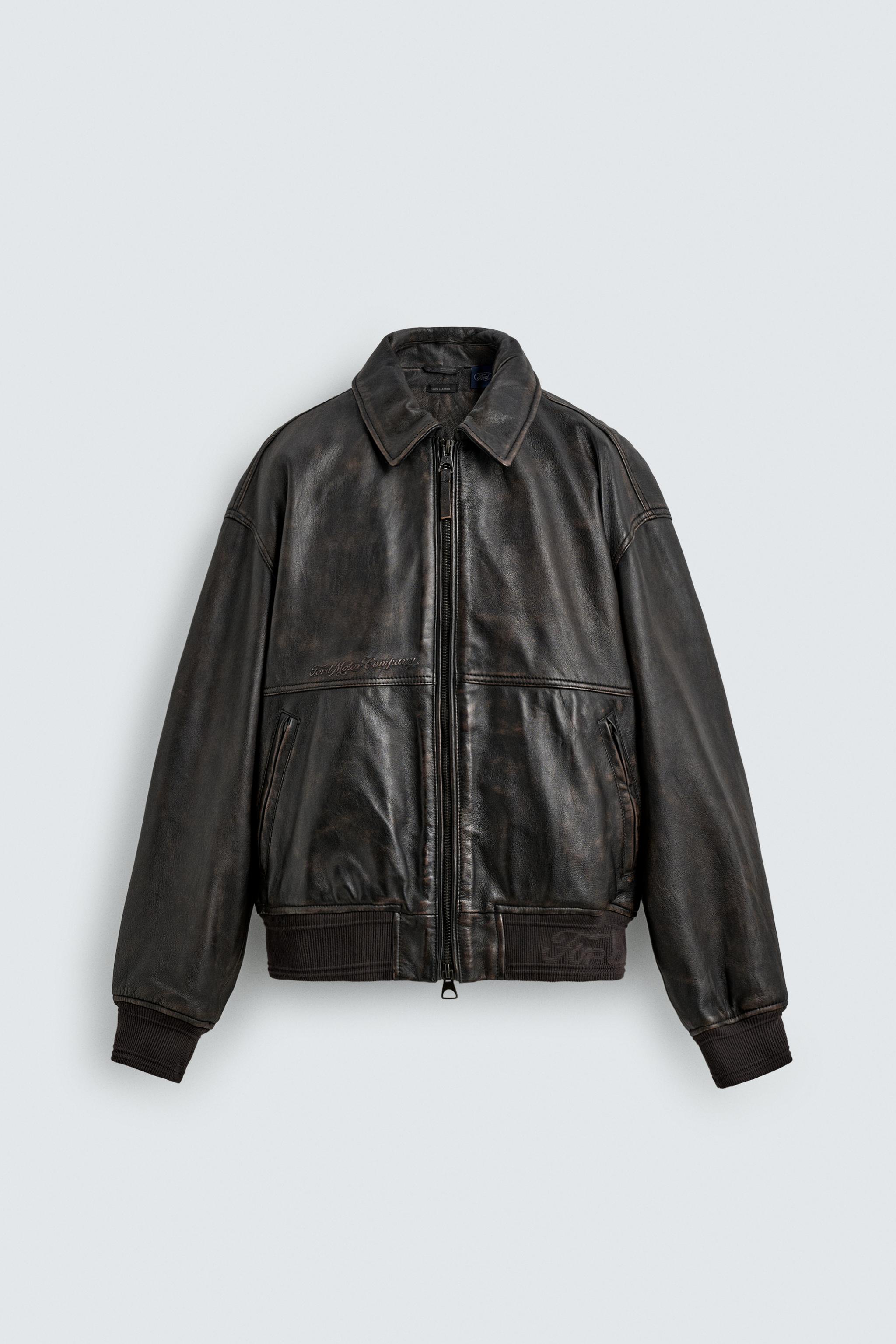 BLOUSON BOMBER EN CUIR FORD ©